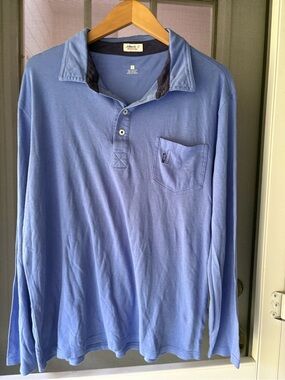 johnnie-O Men's Long Sleeve Polo - Light Blue
